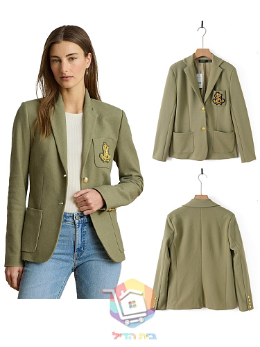 Blazer Lauren Ralph Lauren da donna con logo ricamato, oliva 17