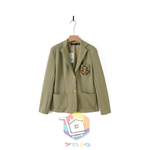 Blazer Lauren Ralph Lauren da donna con logo ricamato, oliva 18