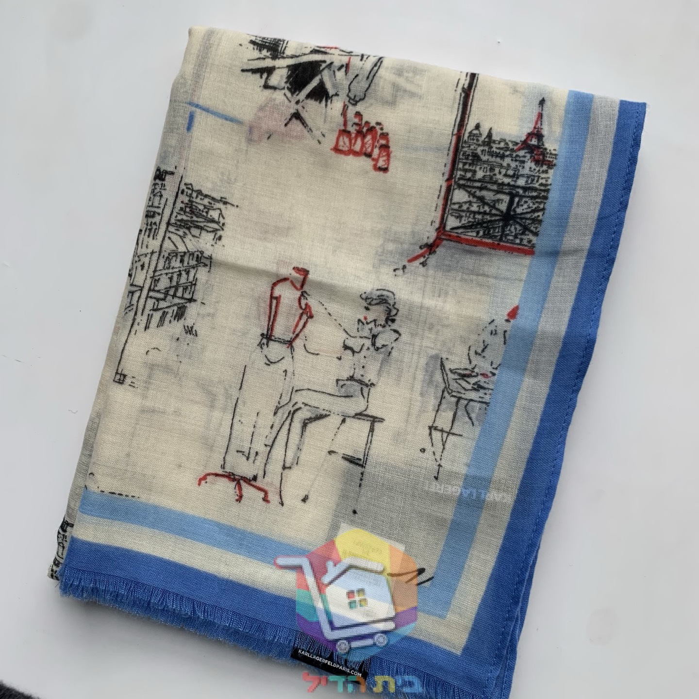 צעיף Karl Lagerfeld מודפס, 90x195 ס"מ