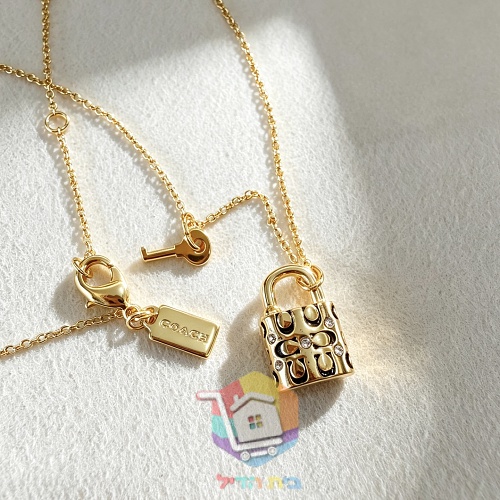 שרשרת Coach Quilted Padlock עם מנעול ומפתח 5