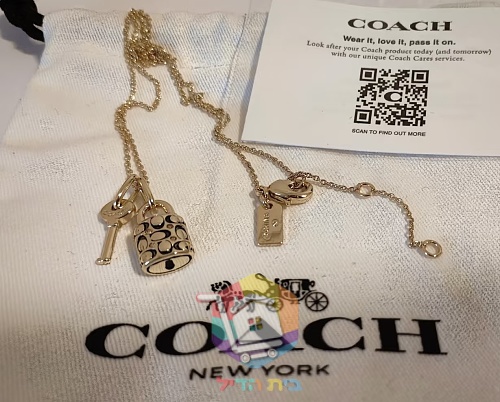 שרשרת Coach Quilted Padlock עם מנעול ומפתח 6