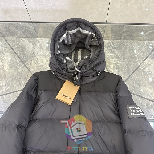 מעיל פוך Burberry Lockwell עם שרוולים נתיקים, שחור 10