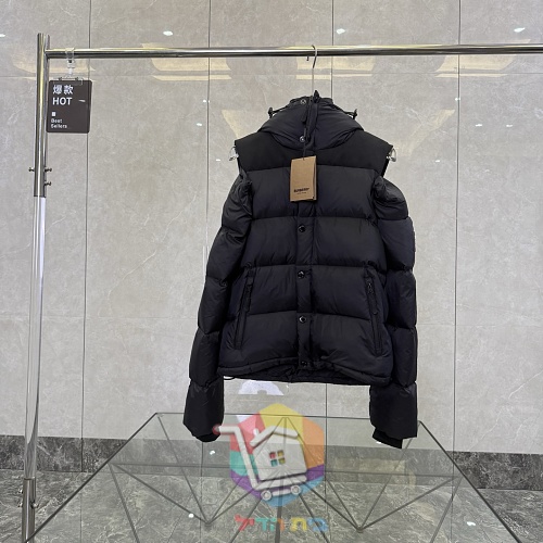 מעיל פוך Burberry Lockwell עם שרוולים נתיקים, שחור 12