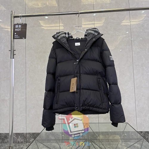 מעיל פוך Burberry Lockwell עם שרוולים נתיקים, שחור 15