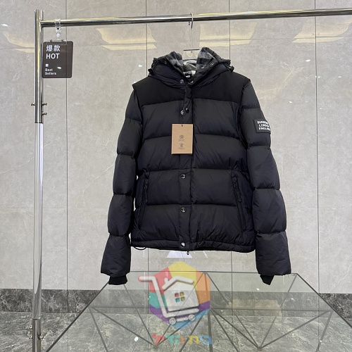 מעיל פוך Burberry Lockwell עם שרוולים נתיקים, שחור 18