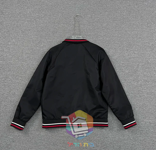 Blouson bomber Prada en Re-Nylon à bords rayés, noir 25