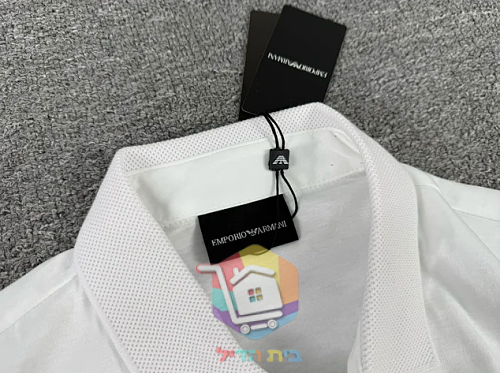 חולצת פולו ארוכה Emporio Armani, לבן, שחור, כחול כהה 9