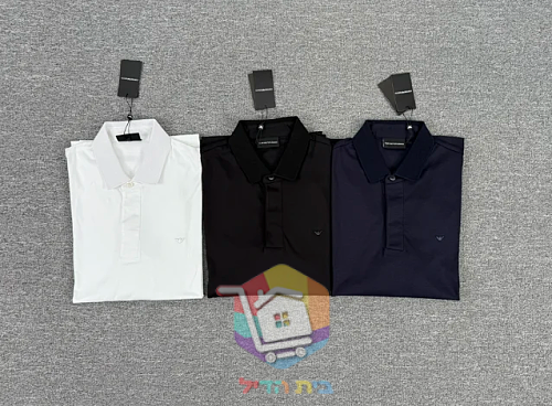 חולצת פולו ארוכה Emporio Armani, לבן, שחור, כחול כהה 27
