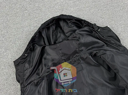 מעיל רוח Prada עם ברדס, שחור 8