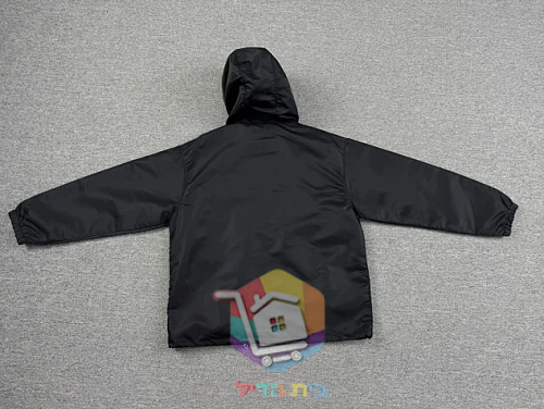 מעיל רוח Prada עם ברדס, שחור 15