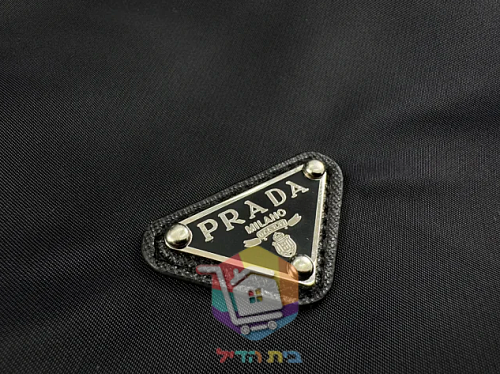מעיל רוח Prada עם ברדס, שחור 34