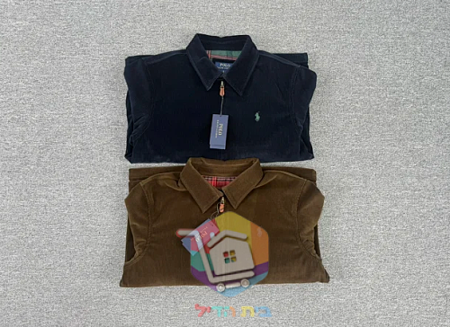 ז'קט קורדרוי Polo Ralph Lauren עם בטנה משובצת, כחול כהה, חום 4
