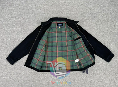 ז'קט קורדרוי Polo Ralph Lauren עם בטנה משובצת, כחול כהה, חום 7
