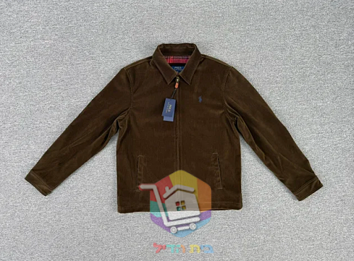 ז'קט קורדרוי Polo Ralph Lauren עם בטנה משובצת, כחול כהה, חום 16