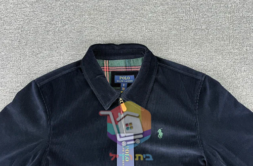 ז'קט קורדרוי Polo Ralph Lauren עם בטנה משובצת, כחול כהה, חום 22