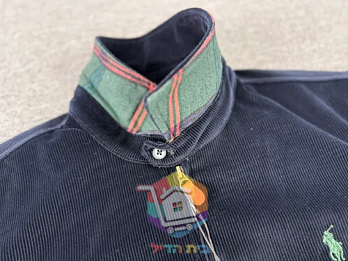 ז'קט קורדרוי Polo Ralph Lauren עם בטנה משובצת, כחול כהה, חום 23