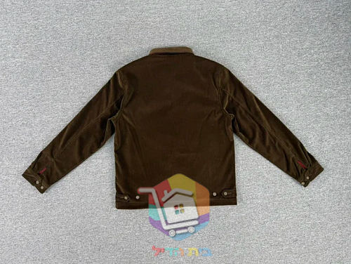ז'קט קורדרוי Polo Ralph Lauren עם בטנה משובצת, כחול כהה, חום 24