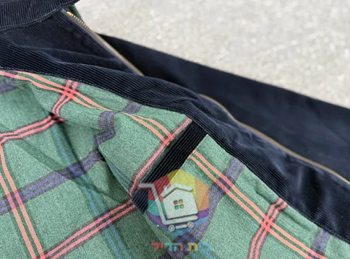 ז'קט קורדרוי Polo Ralph Lauren עם בטנה משובצת, כחול כהה, חום 33