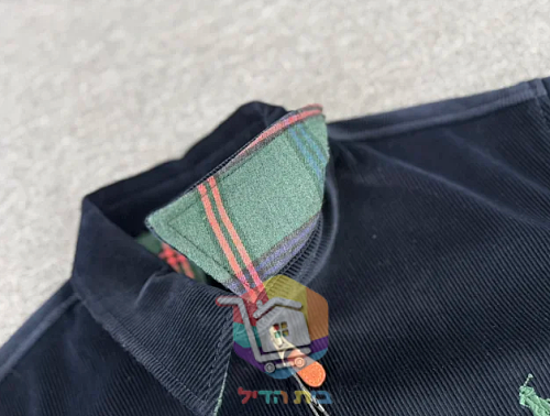 ז'קט קורדרוי Polo Ralph Lauren עם בטנה משובצת, כחול כהה, חום 38
