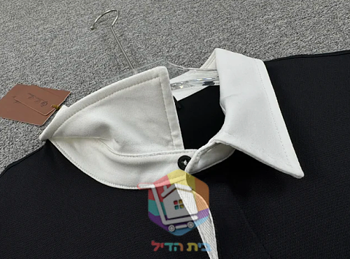 חולצת פולו ארוכה Loro Piana, כחול כהה עם צווארון לבן 30