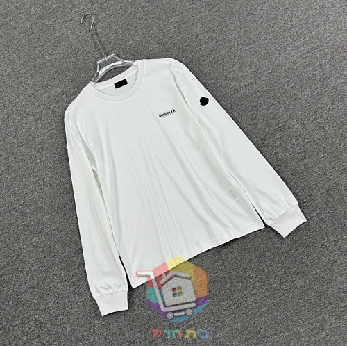 חולצה ארוכה Moncler, לבן, אפור, שחור 1
