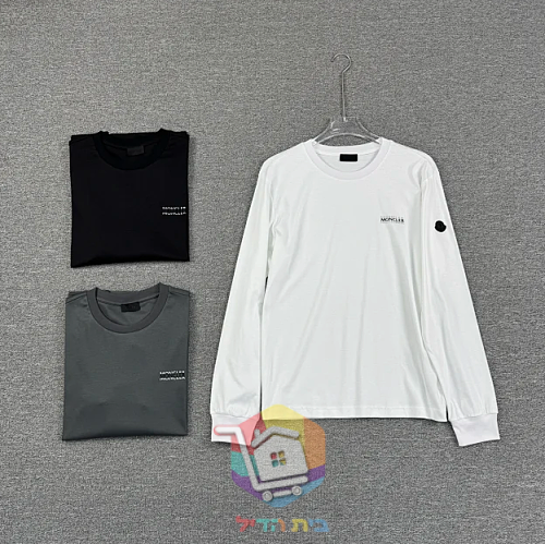 חולצה ארוכה Moncler, לבן, אפור, שחור 35