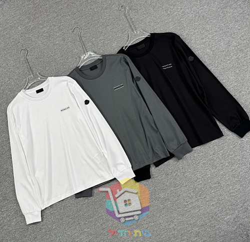 חולצה ארוכה Moncler, לבן, אפור, שחור 42
