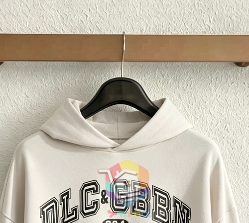 Felpa con cappuccio Dolce & Gabbana con logo stile college, crema 4