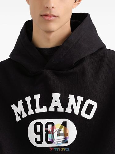 Felpa con cappuccio Dolce & Gabbana con stampa Milano, nero 5