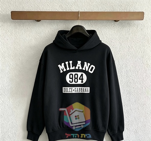 Felpa con cappuccio Dolce & Gabbana con stampa Milano, nero 9