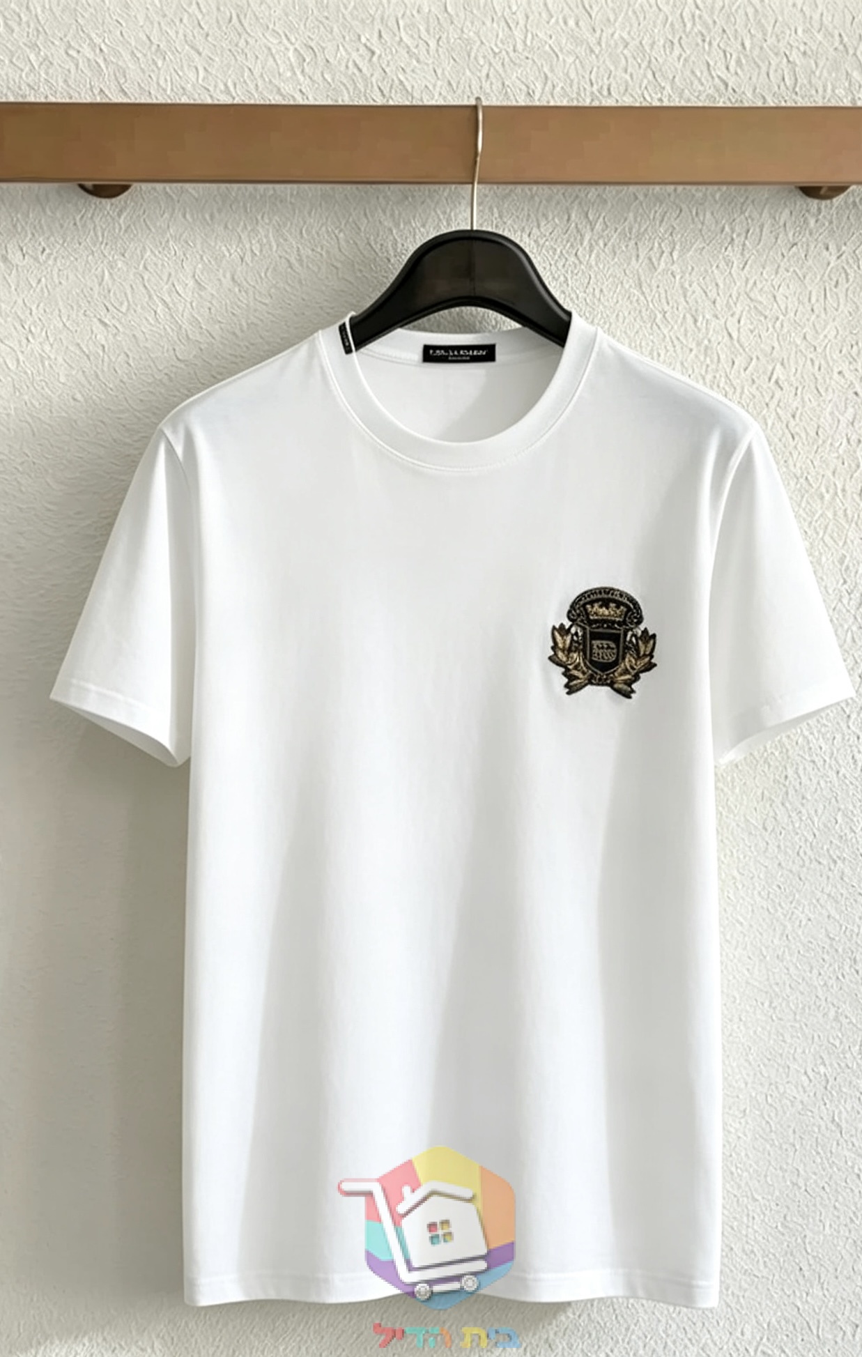 T-shirt Dolce & Gabbana con stemma ricamato, bianco