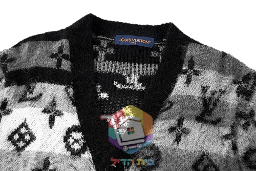 Louis Vuitton Monogram Mohair cardigan, grey and black, or blue and grey 7