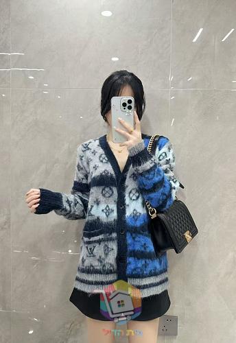 Louis Vuitton Monogram Mohair cardigan, grey and black, or blue and grey 40