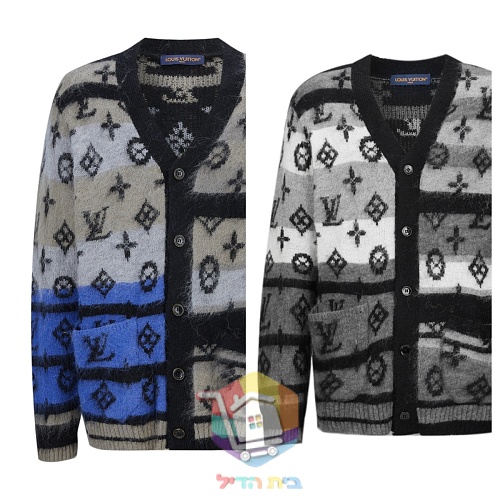 Louis Vuitton Monogram Mohair cardigan, grey and black, or blue and grey 44