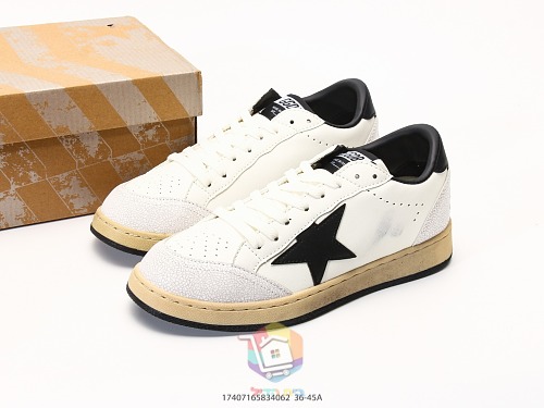 נעלי Golden Goose Super-Star לבן עם כוכב שחור, ירוק או אפור, תמונה 2