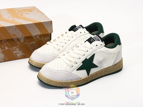 נעלי Golden Goose Super-Star לבן עם כוכב שחור, ירוק או אפור, תמונה 9