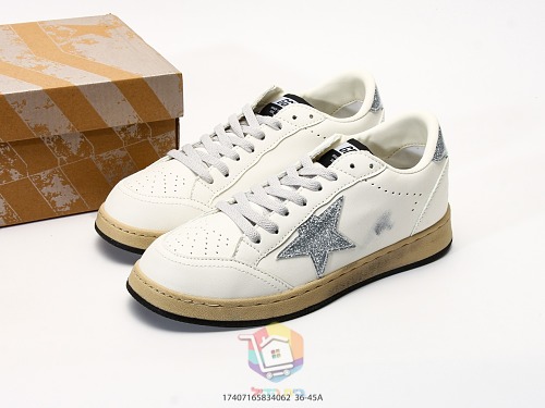 נעלי Golden Goose Super-Star עם כוכב כסוף, עקב אפור או זהב, תמונה 2