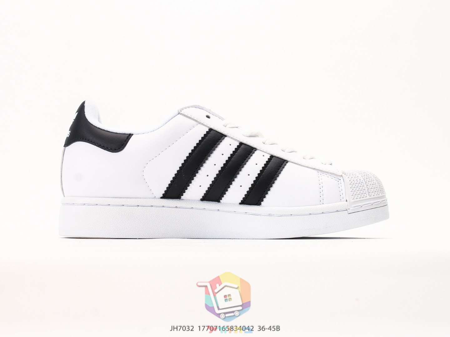 adidas Superstar II Sneaker, Weiß mit schwarzen Streifen