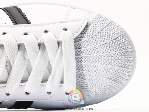 נעלי adidas Superstar II לבן עם פסים שחורים, תמונה 3