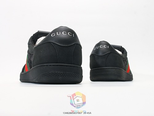 סניקרס Gucci Screener שחור עם פס אדום וירוק, תמונה 5