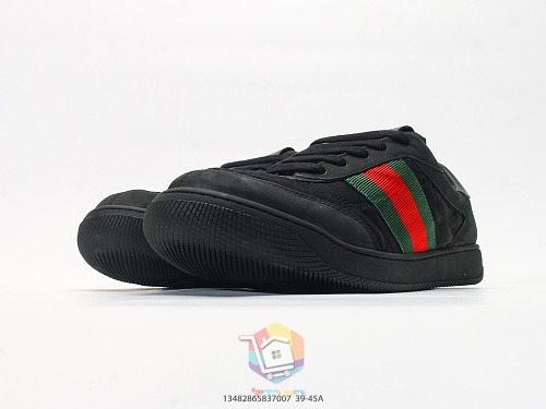 סניקרס Gucci Screener שחור עם פס אדום וירוק, תמונה 6