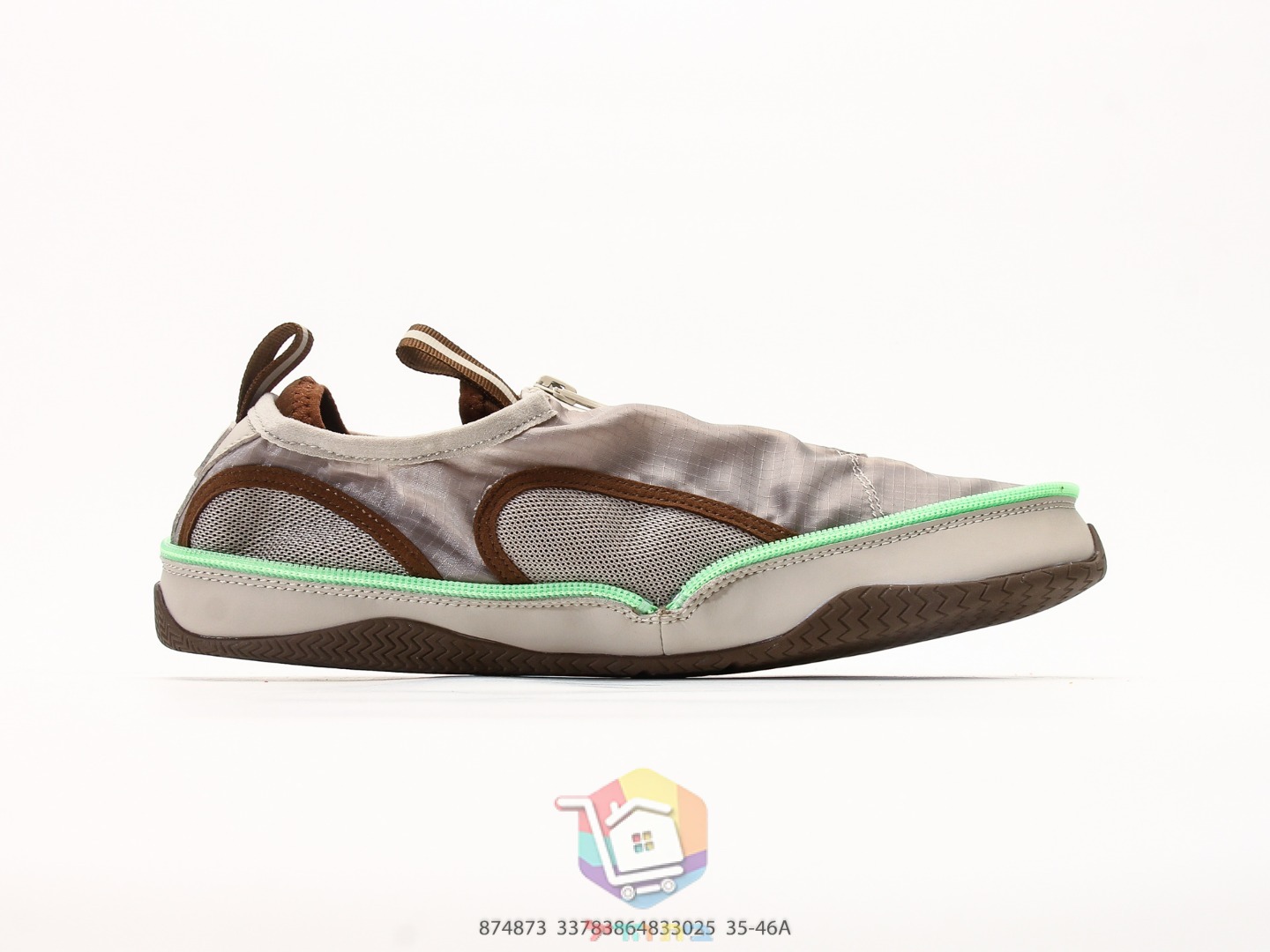 Ténis Balenciaga Pocket, bege e verde néon