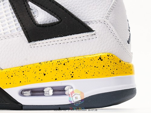 נעלי Air Jordan 4 Retro לבן וצהוב, תמונה 4