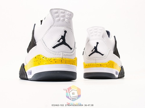 נעלי Air Jordan 4 Retro לבן וצהוב, תמונה 5