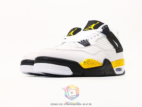 נעלי Air Jordan 4 Retro לבן וצהוב, תמונה 6