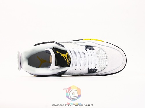 נעלי Air Jordan 4 Retro לבן וצהוב, תמונה 8