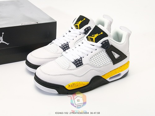 נעלי Air Jordan 4 Retro לבן וצהוב, תמונה 10