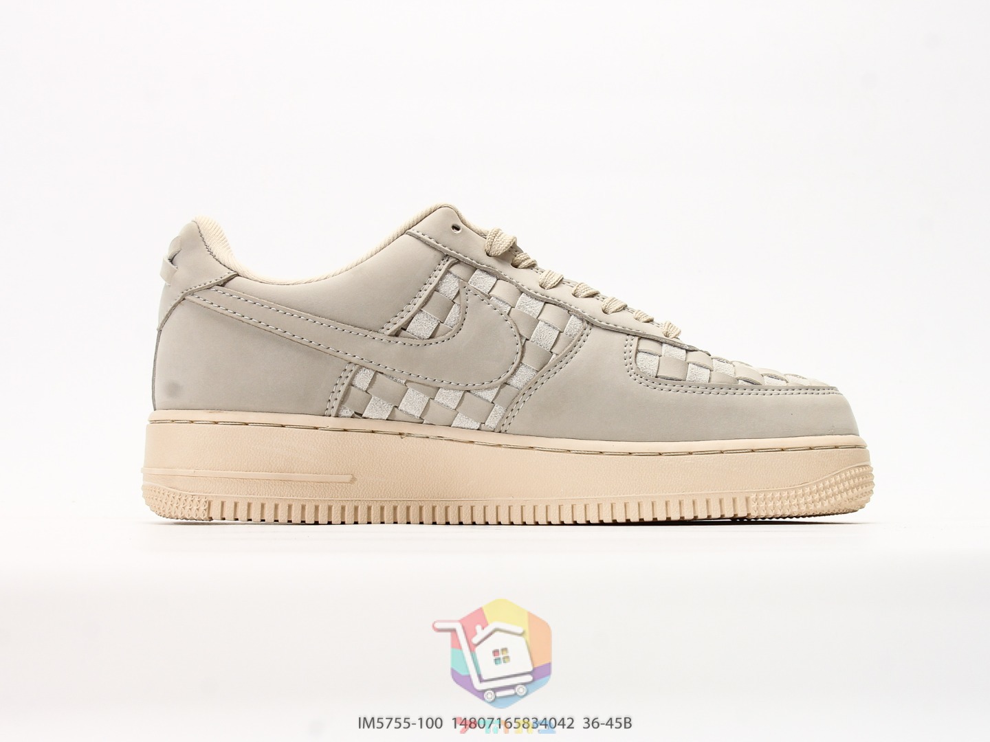 حذاء Nike Air Force 1 Low Woven، رملي