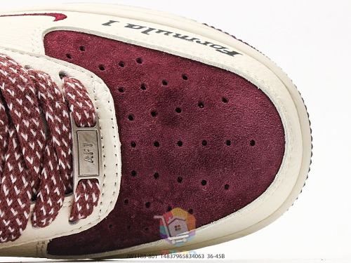 נעלי Nike Air Force 1 Low עם לוגו The North Face, בורדו או כחול כהה, תמונה 3