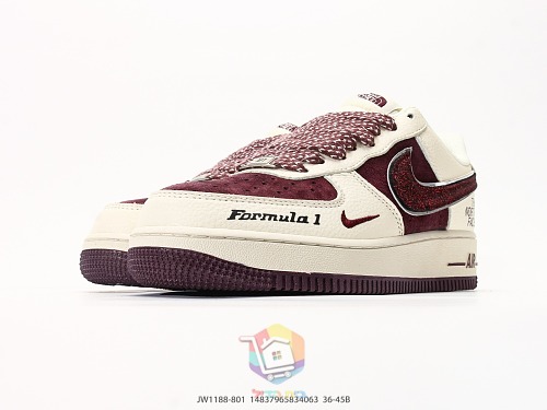 נעלי Nike Air Force 1 Low עם לוגו The North Face, בורדו או כחול כהה, תמונה 6